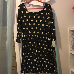 Black lemon skater dress with back cutout